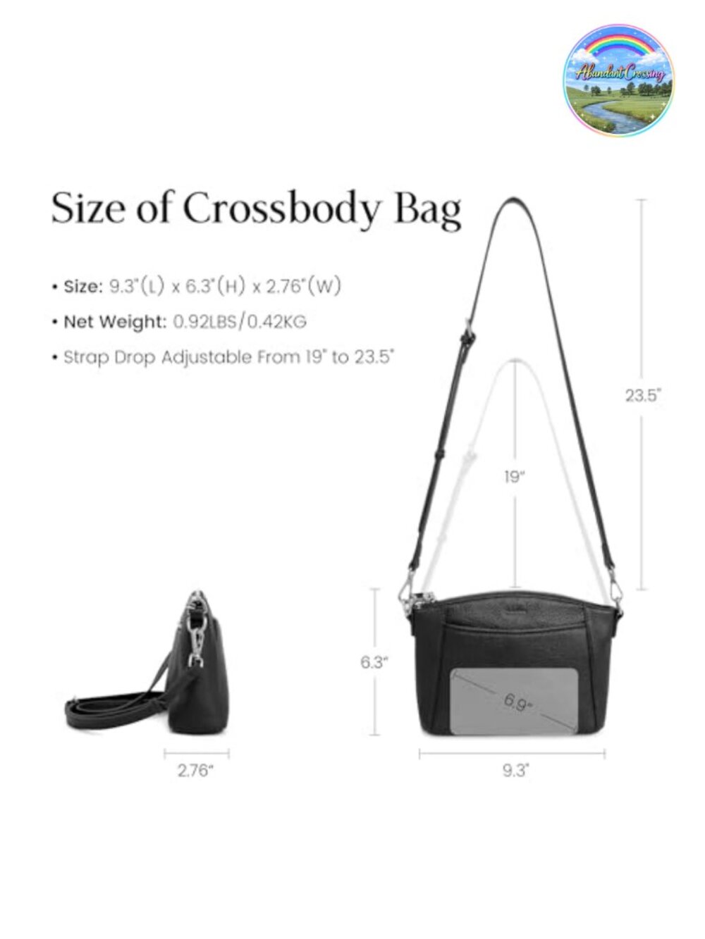 Genuine Leather Anti-Theft Small Crossbody Bag RFID Travel Purse - Picture 4 of 6